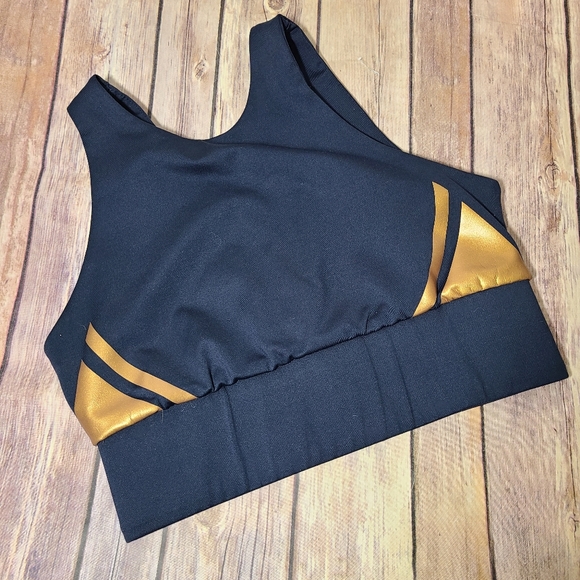 Heroine Sport gold metalic sports bra sz S - Picture 2 of 8